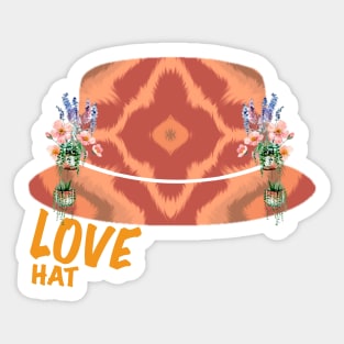 Love Flower Geometric Pink hat #48 Sticker